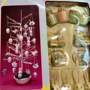 Vintage, Spatters and Co, Easter Tree, Wooden Bunny Nests, Eggs & Pastel Tree